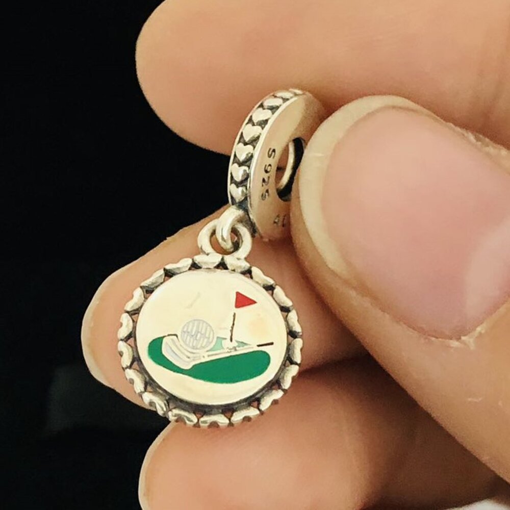 Pandora Silver Golf Charm Bracelet with Green Accents